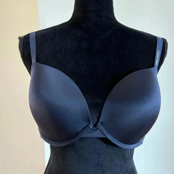 Calvin Klein Navy Blue Basic Push Up Bra 32D - Picture 1 of 5